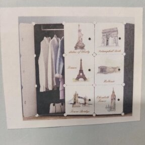 Универсальный модульный шкаф для одежды, обуви, игрушек Plastic Storage Cabinet корпус тёмно-серый - столицы Европы на