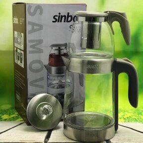 Чайный набор Sinbo Турецкий самовар (заварочный чайник 0,9l электрочайник 2.0 l) stm5815 серая ручка