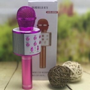 Беспроводной Bluetooth микрофон WS-858 (CT007) Розовый