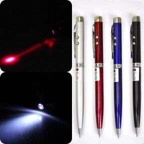 Ручка подарочная 3 в 1 (ручка, фонарик и лазерная указка), цвет MIX