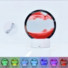 Лампа- ночник Зыбучий песок с 3D эффектом Desk Lamp (RGB -подсветка, 7 цветов) / Песочная картина - лампа антистресс