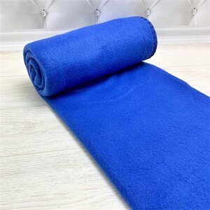 Плед на кровать Флисовый - мягкий и теплый, 130х150 см. Синий