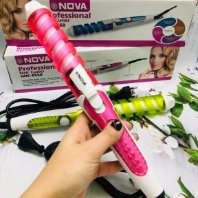 Профессиональная плойка для волос NOVA Professional Hair Curler NHC-5322 (5311) Розовая