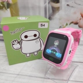 Детские умные часы SMART BABY S4 с функцией телефона Розовые с белым