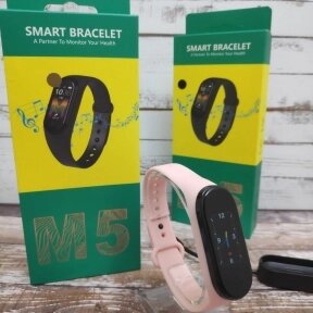 Фитнес-браслет Smart М5 с функцией тонометра Розовый