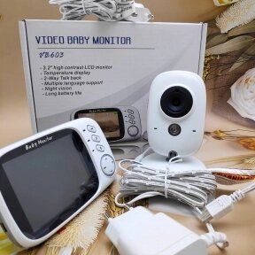 Видео няня беспроводная Video Baby monitor VB-603 (датчик температуры, ночное видение, 8 колыбельных, 2-х сторонняя