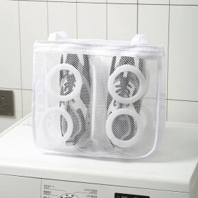 Мешок для стирки обуви в стиральной машине (L) 29х26х9 см. / Сумка - мешочек для деликатной стирки и сушки на молнии с