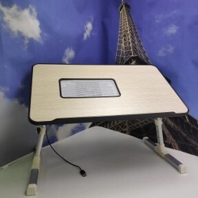 Портативный (складной) эргономичный стол для ноутбука с охлаждением (1 вентилятор вентиляция) Elaptop Desk 52 х 30 х