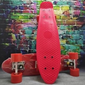 Распродажа Скейтборд Пенни Борд (Penny Board) однотонный, матовые колеса 2 дюйма (цвет микс), до 60 кг. Красный