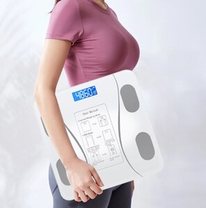 Умные напольные весы Bluetooth Smart Scale (12 показателей тела) / Весы с приложением до 180 кг. Черный