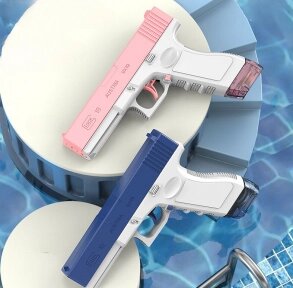 Водяной пистолет GLOCK WATER GUN (2 обоймы, USB аккумулятор) Розовый