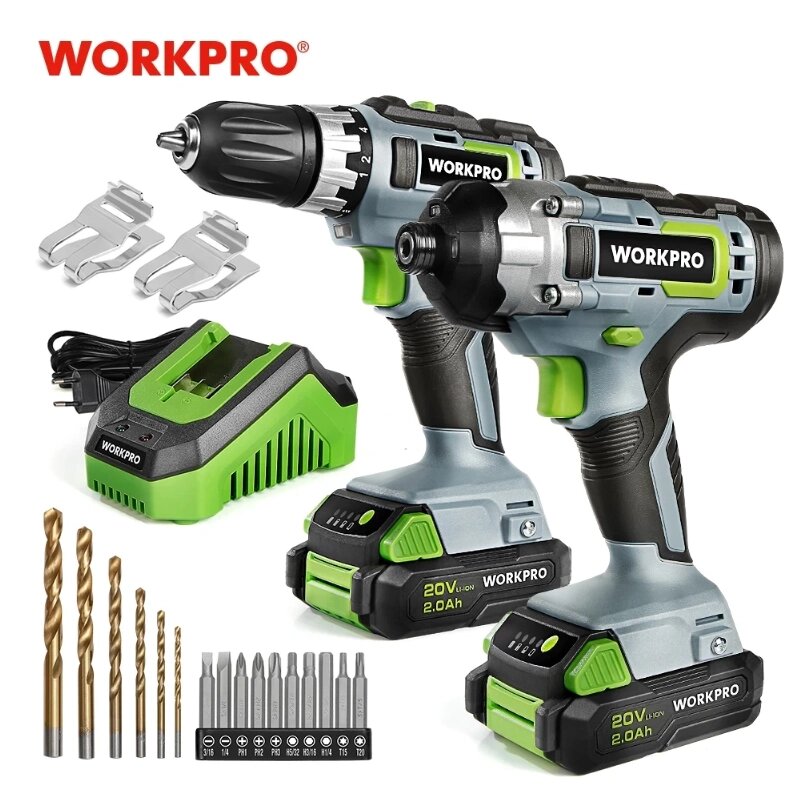 Дрель аккумуляторная WORKPRO 20V, 2 аккумулятора от компании Sale Market - Магазин крутых цен! - фото 1