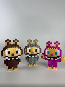 Конструктор 3D Labubu из миниблоков