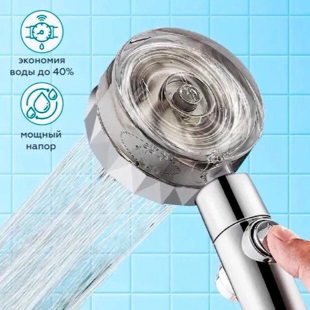 Водосберегающая турболейка для душа с вентилятором Turbocharged Shower Head от компании Sale Market - Магазин крутых цен! - фото 1