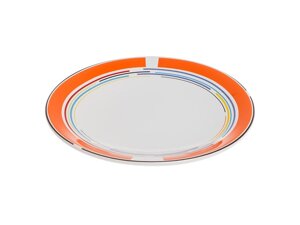 Тарелка десертная керамическая, 199 мм, круглая, серия Самсун, оранжевая полоска, PERFECTO LINEA (Супер цена!)