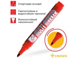 Маркер промышл. перманентный фетровый красный CROWN MULTI MARKER (толщ. линии 3.0 мм. Цвет красный) (CROWN маркеры)