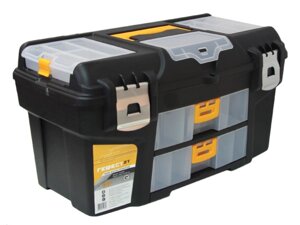 Ящик для инструмента пластмассовый ГЕФЕСТ 21" мет. замки ( с 2 консолями и коробками) IDEA