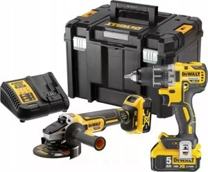 DeWalt DCK2020P2T (шуруповерт, УШМ, кейс)