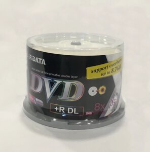 Компакт - диск DVD+R DL двухслойный 8.5 GB Ridata (под печать)