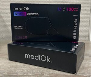 Перчатки нитриловые MediOk (черные) M, L, XL