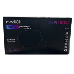 Перчатки нитриловые MediOk Space (черные) M, L, XL