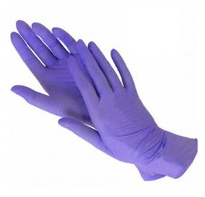 Перчатки одноразовые (нитрил/винил) (фиолетовые) Wally Plastic", S, M, L