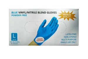 Перчатки одноразовые (нитрил/винил) Wally Plastic (голубые) - 100 шт (50 пар)