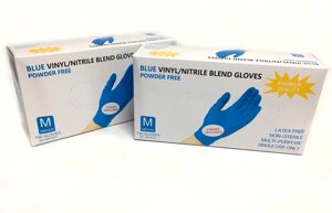 Перчатки одноразовые (нитрил/винил) Wally Plastic (голубые)