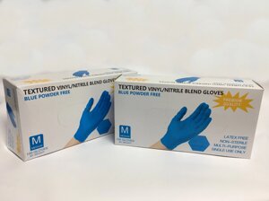 Перчатки ТЕКСТУРИРОВАННЫЕ Wally Plastic (голубые) - 100 шт (50 пар)