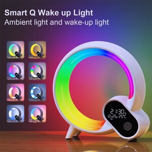 Cветовая музыкальная колонка Novelty Ambient Light & Wake-up Light с часами и будильником на пульте управления