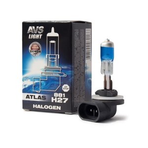 Галогенная лампа AVS ATLAS 5000К/ H27/881 12V. 27W. Коробка-1шт