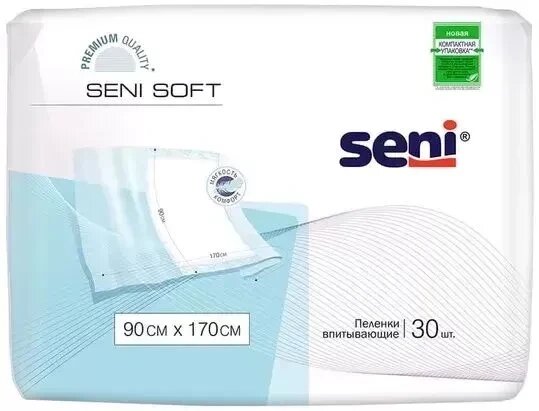 Пеленки гигиенические впитывающие Seni Soft Super 90х170 см, 30 штук от компании Magicmarket - фото 1