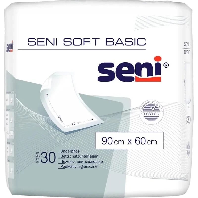 Пеленки впитывающие SENI Soft Basic 90см х 60см по 30 шт от компании Magicmarket - фото 1