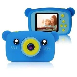 Детский цифровой фотоаппарат Мишка, Синий