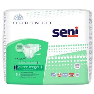 Подгузники для взрослых Super Seni Trio Extra Large 4(130-170 см), 10шт