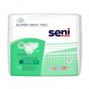 Подгузники для взрослых Super Seni Trio Large 3(100-150 см), 10шт