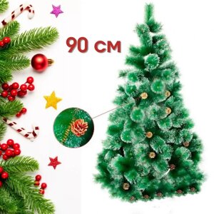 Елка искусственная с шишками и инеем ''Сосна' 90 см