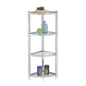 Этажерка стеклянная угловая Metlex MX3033