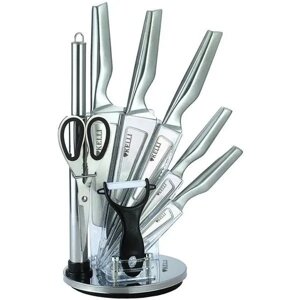 Набор кухонных ножей Kelli KL-2030 в подставке, 9 предметов