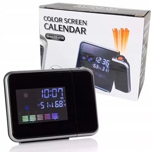 Проекционные часы с метеостанцией Color screen calendar Model Ds-8190