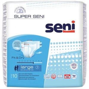 Подгузники для взрослых Super Seni Air Large 3(100-150 см), 10 шт