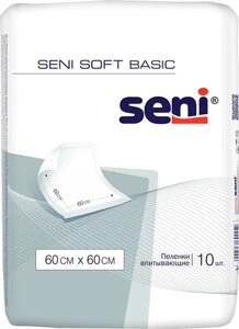 Пеленки впитывающие Seni Soft Basic 60х60см, 10шт