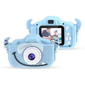 Детский фотоаппарат с селфи камерой Монстрик, Fun Camera. Голубой