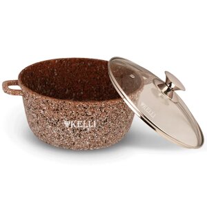 Кастрюля Kelli KL-4018-28 с гранитным покрытием, объем 8 л, диаметр 28 см