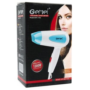 Дорожный фен для волос Gemei GM-1756 (складная ручка)