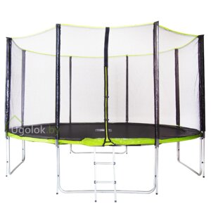 Батут с сеткой Fitness Trampoline GREEN 12 FT Extreme
