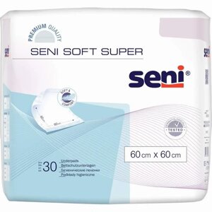Пеленки гигиенические впитывающие Seni Soft Super 60х60 см, 30 штук