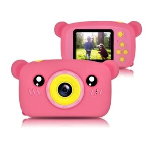 Детский цифровой фотоаппарат Мишка, Розовый