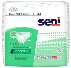 Подгузники для взрослых Super Seni Trio Small (55-80см),10шт