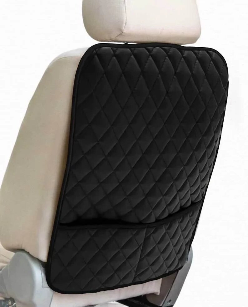 Защитная накидка на спинку переднего сиденья (защита от детских ног) c карманами из экокожи от компании Magicmarket - фото 1